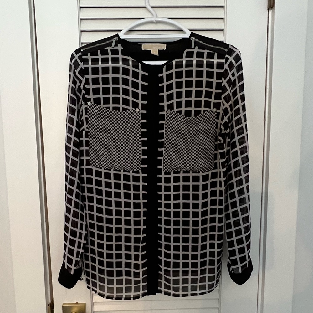 Black and White Michael Kors button down blouse